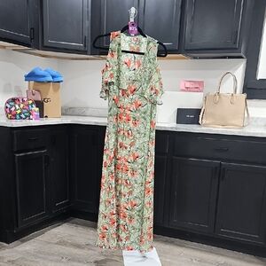 #25 GUESS Floral Green and Red Women's Dress